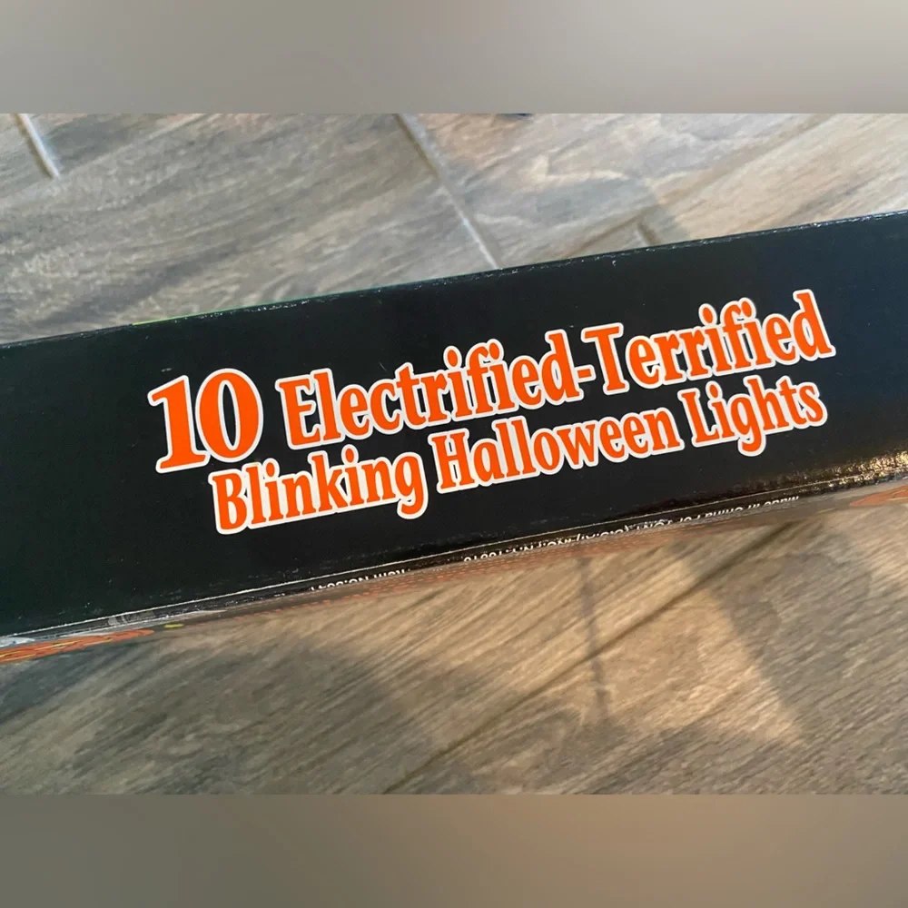 Vintage Electrified-Terrified Blinking Halloween Jack-O'-Lantern Light String